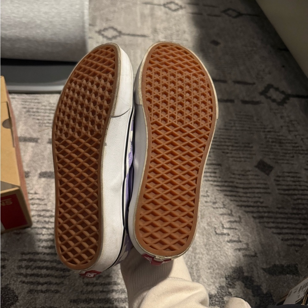Vans Lavender and White Checkered Classic Slip-Ons - Picture 8 of 12